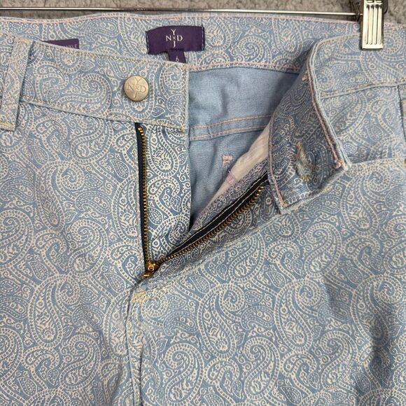 NYDJ‎ Rachel Roll Cuff Ankle Jeans Women’s 6 Blue Paisley Print Mid Rise - Picture 5 of 15